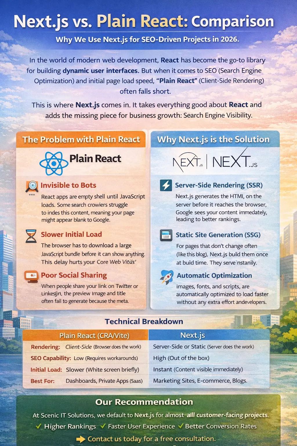 Next.js vs Plain React for SEO