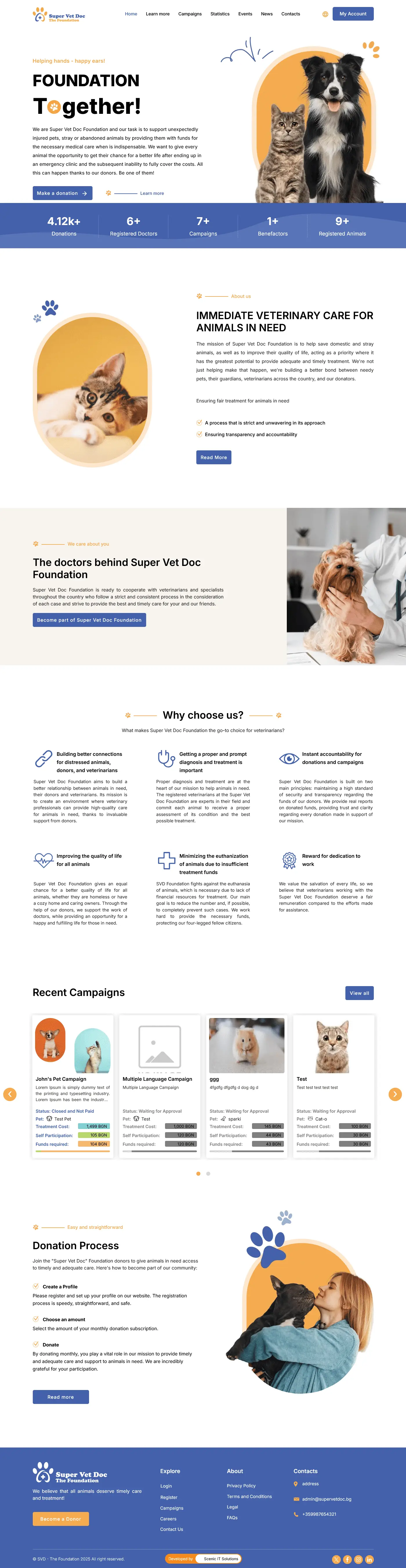 Super Vet Doc Foundation - Animal Welfare Website Project