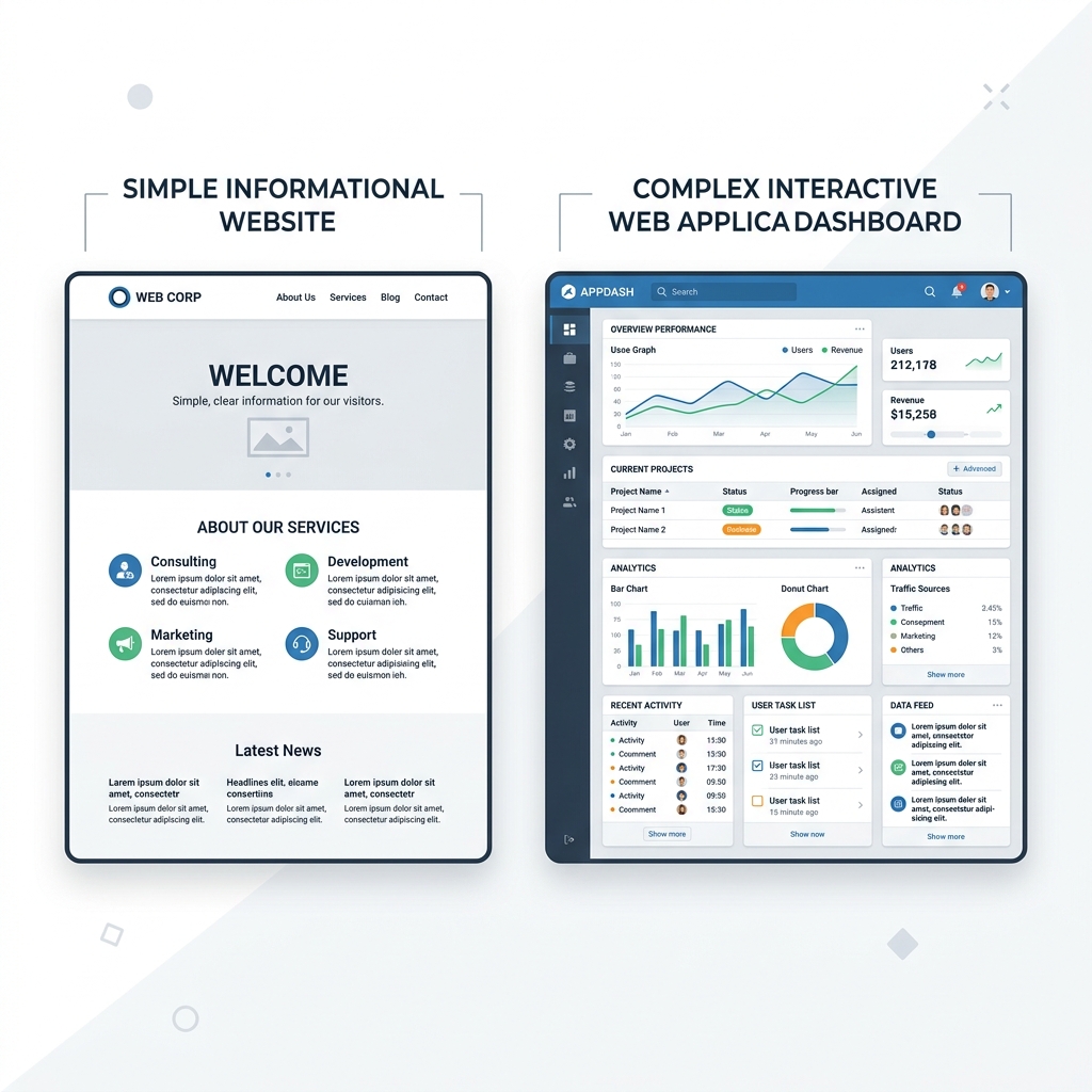 Web Application vs Website banner